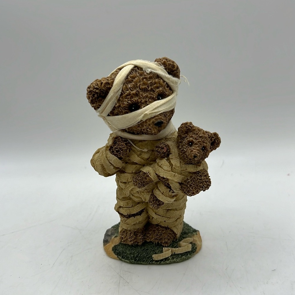 Ganz Resin Vintage Small Bear And Cub Mummy Wrapped Decor Art Figurine Halloween